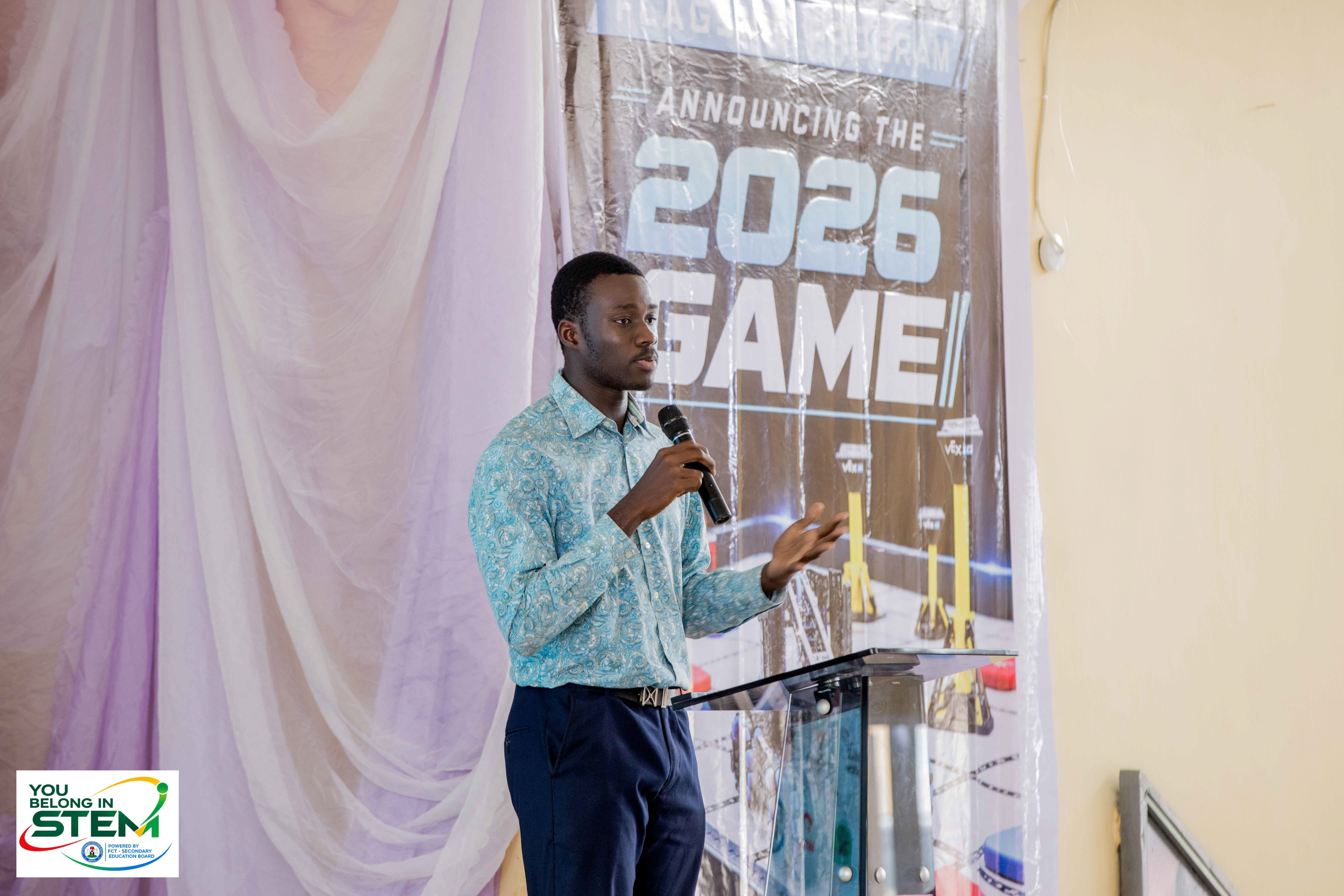Odosa Enaruero, AWS Students Lead at Nile University, speaking at the event
